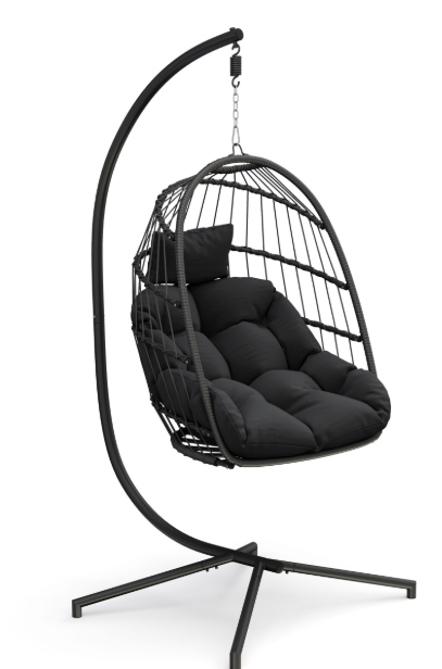 Hängesessel mit Gestell PERU in der Farbe Schwarz inkl. Lieferung bei Gonser