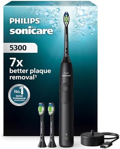 Philips Sonicare 5300 elektrische Zahnbürste mit 3 W2 Optimal White Bürstenkopf, 1 Ladegerät bei Amazon