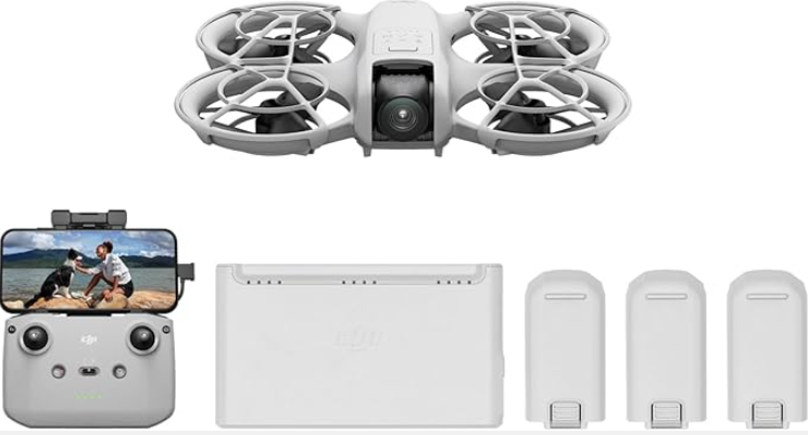 DJI Neo Fly More Combo Mini Drohne mit Kamera 4K UHD mit RC-N3 und 3 Akkus bei Amazon in Aktion