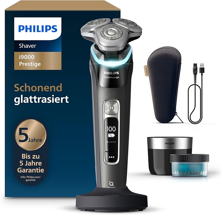 Zum neuen Bestpreis: Philips Rasierer i9000 Prestige Nass- und Trockenrasierer für Männer mit integriertem Trimmer