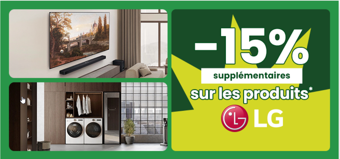 LG Deal: -15% zusätzlich auf LG Produkte bei Conforama