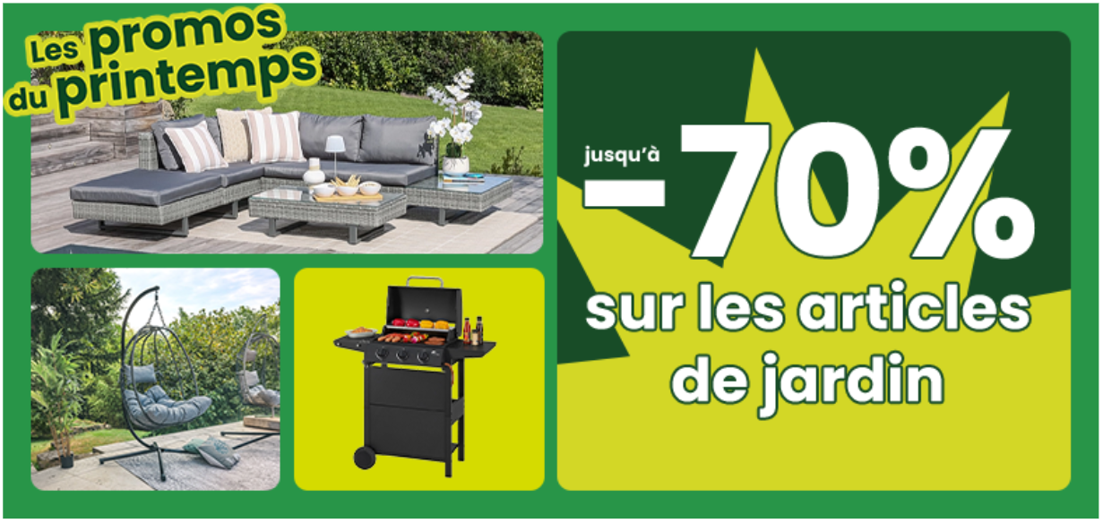 Frühlingsangebote bei Conforama: Bis zu -70% auf Gartenmöbel und Grillartikel