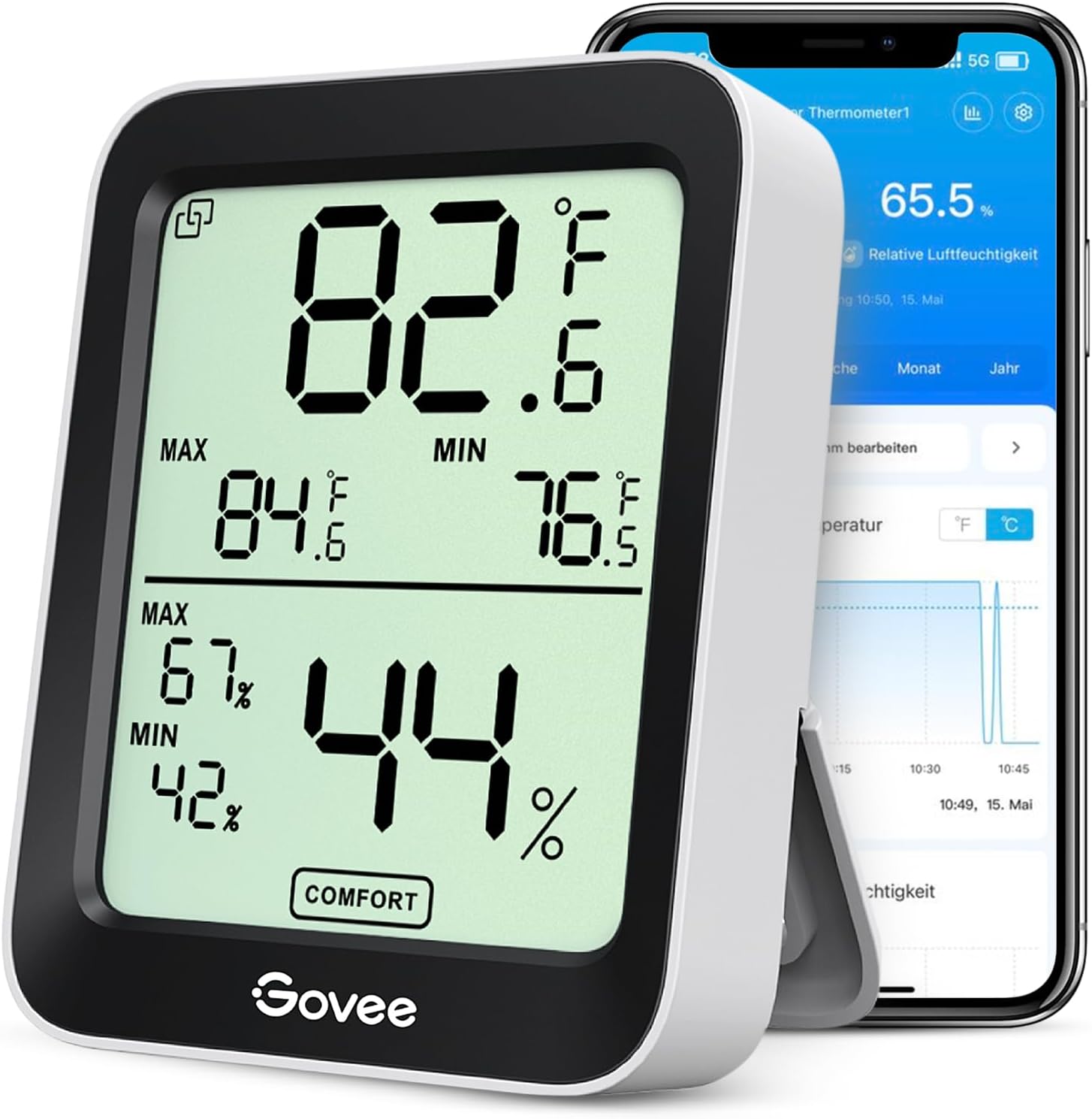 Govee Thermometer Hygrometer, Mini LCD Digital Thermometer
