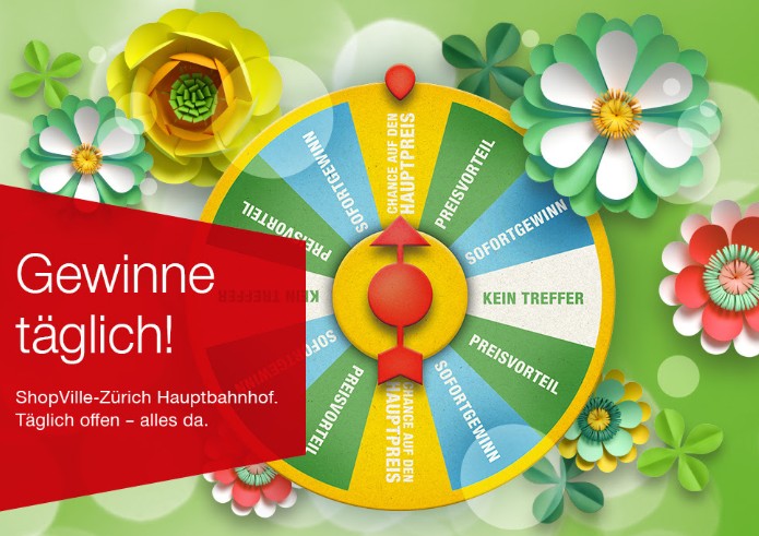 [Lokal] ShopVille-Zürich HB: Glücksrad mit Sofortgewinnen - Preispirat