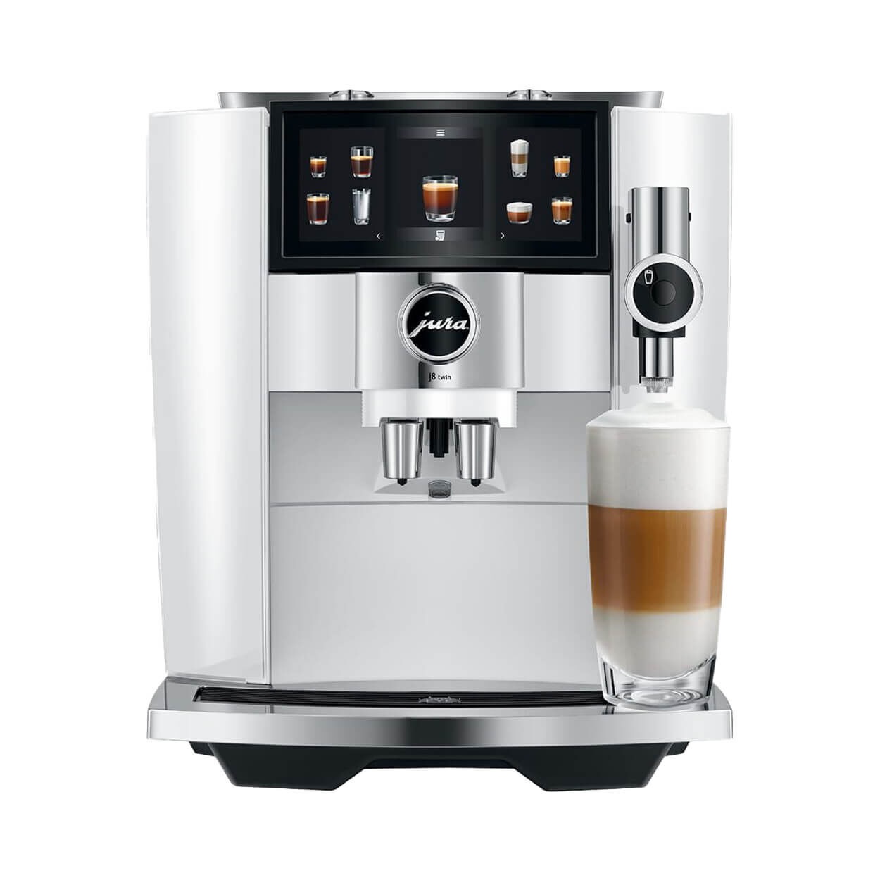 JURA J8 Twin Diamond White mit Doppel-Mahlschreiben und Touchscreen-Display