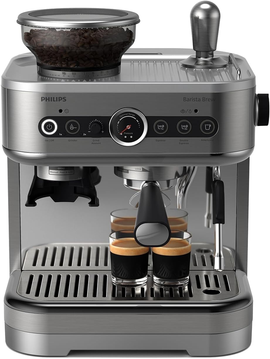 Philips Barista Brew Halbautomatische Espressomaschine mit 250g-Bohnenbehälter