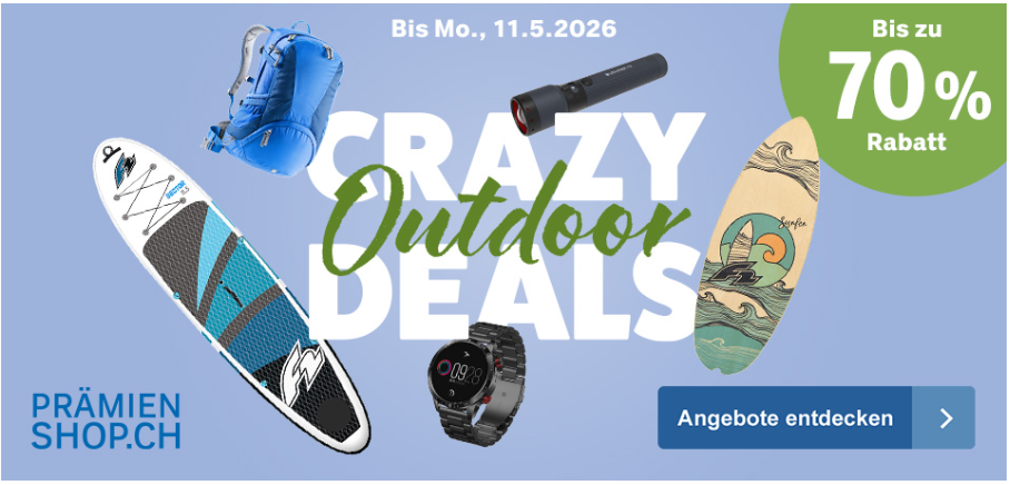 Bis zu -70% Rabatt auf Outdoor Angebote bei Coop Supercard Prämienshop