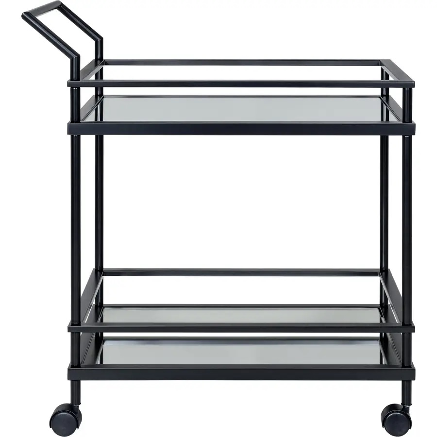 Servierwagen Loriano aus Metall mit zwei Spiegel-Ablagen