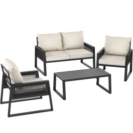 Aluminium Gartenlounge-Set Captive im Rope-Design