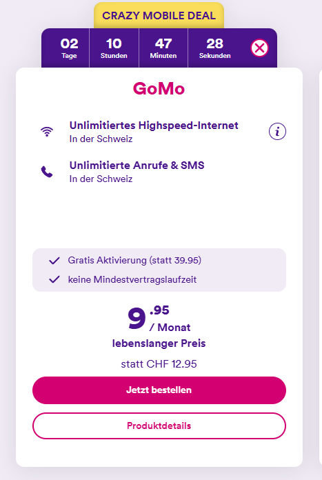 GoMo Mobile – Unlimitierte Abos ohne Vertragsbindung
