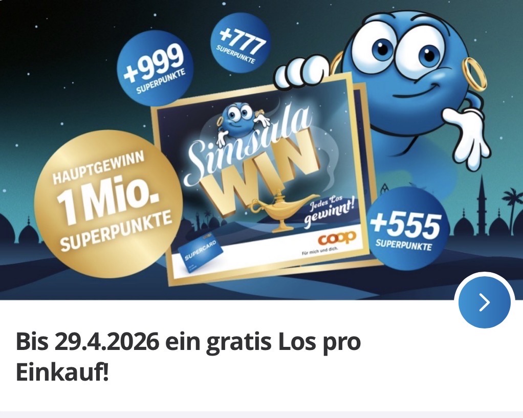 Simsala Win – das nächste Gewinnspiel von Coop