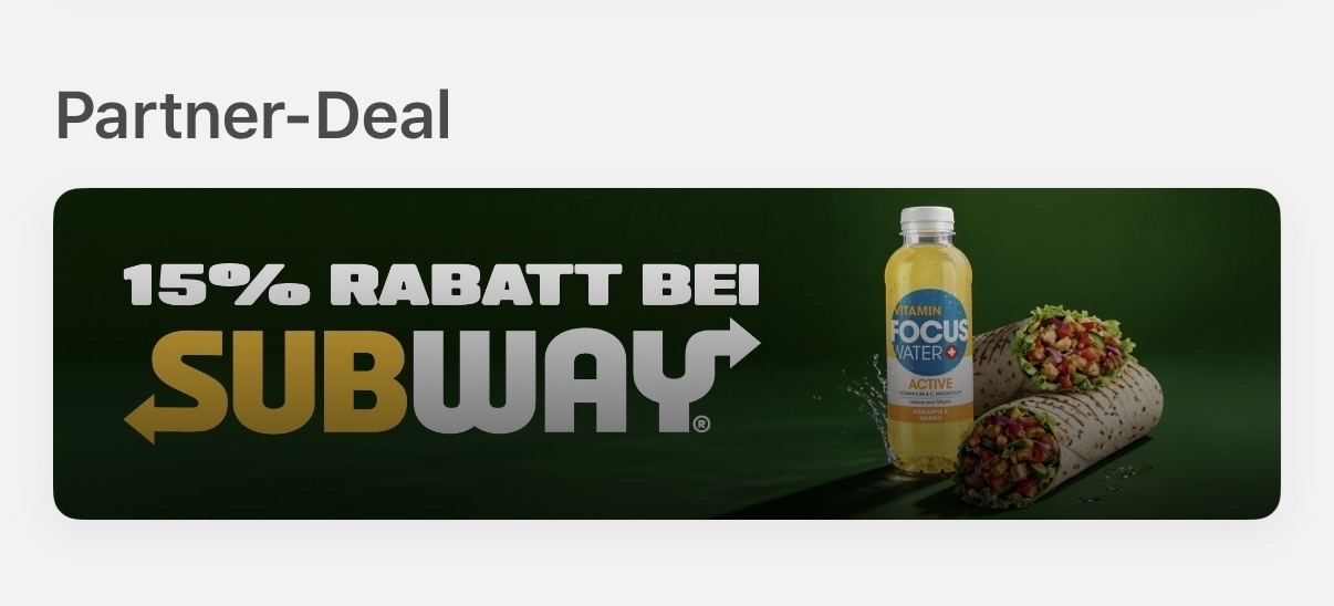 15% Rabatt bei Subway als Cleverfit Mitglied