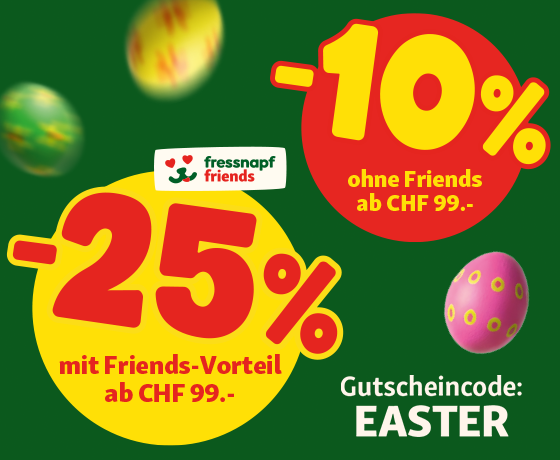 25% Oster Rabatt auf alles bei Fressnapf
