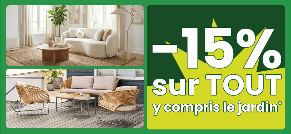 -15% auf alles bei Conforama – Inklusive Gartenmöbel