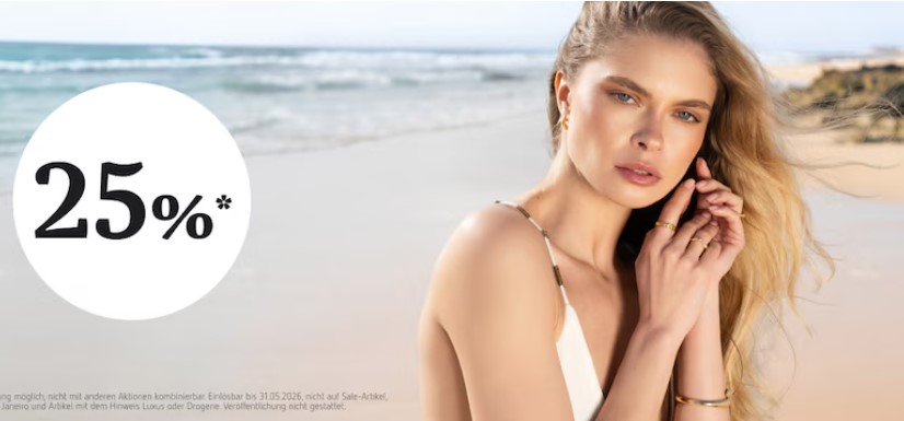 25% Rabattcode auf ausgewählte Sommerartikel bei Parfumdreams