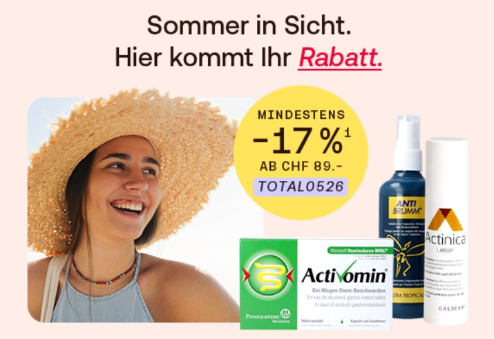 Redcare Apotheke: Heute mindestens 17 % Rabatt auf alles ab CHF 89.- MBW!