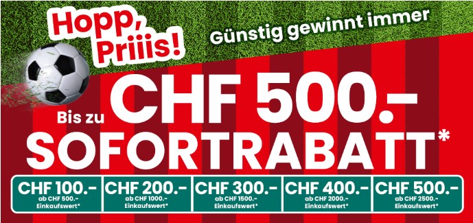 Bis zu CHF 500.– Sofortrabatt bei Conforama
