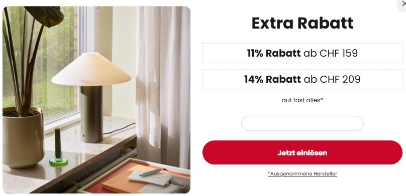 Bis zu 14% Extra-Rabatt auf fast das gesamte Sortiment bei Lampenwelt
