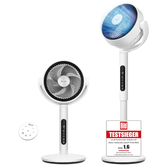 Höhenverstellbarer Levoit-Standventilator (20 dB, 30 m, 2465 m³/h Luftvolumen) bei Amazon nur noch heute