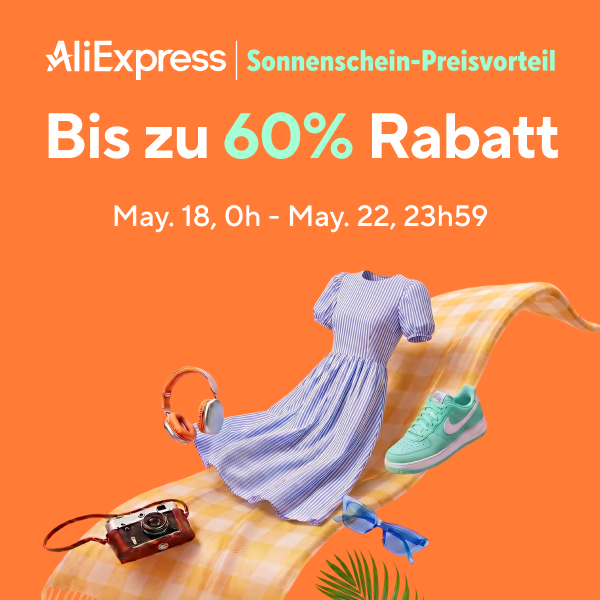 Bis zu 60% Rabatt + Gutscheincodes bei AliExpress