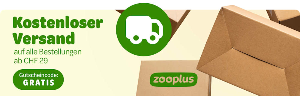 Für kurze Zeit: Kostenlose Lieferung bereits ab CHF 29.- auf alle Bestellungen bei zooplus
