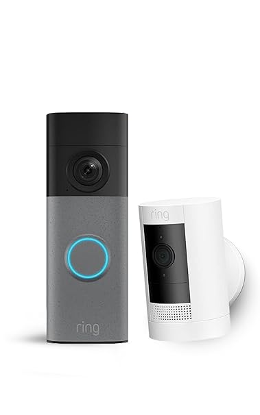 Ring Set: Akku-Videotürklingel mit Retinal 2K & 6x-Zoom + Aussenkamera Akku (Stick Up Cam) 1080p