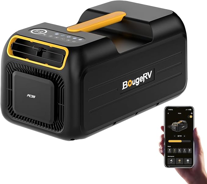 BougeRV 2026 PC35 Mobile Klimaanlage, 3500 BTU Tragbare Klimaanlage, 5-in-1 Klimagerät mit App