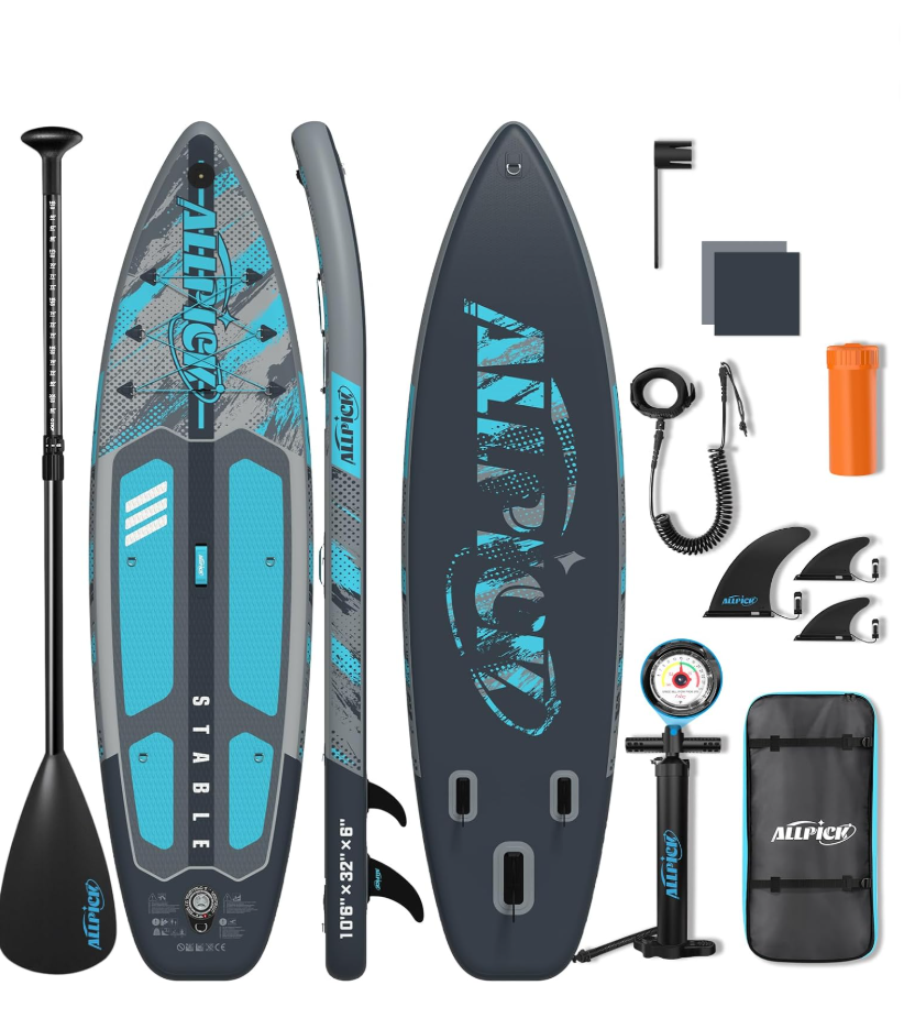 ALLPICK Premium SUP-Board-Set (aufblasbar, bis 200 kg) bei Amazon inkl. Lieferung