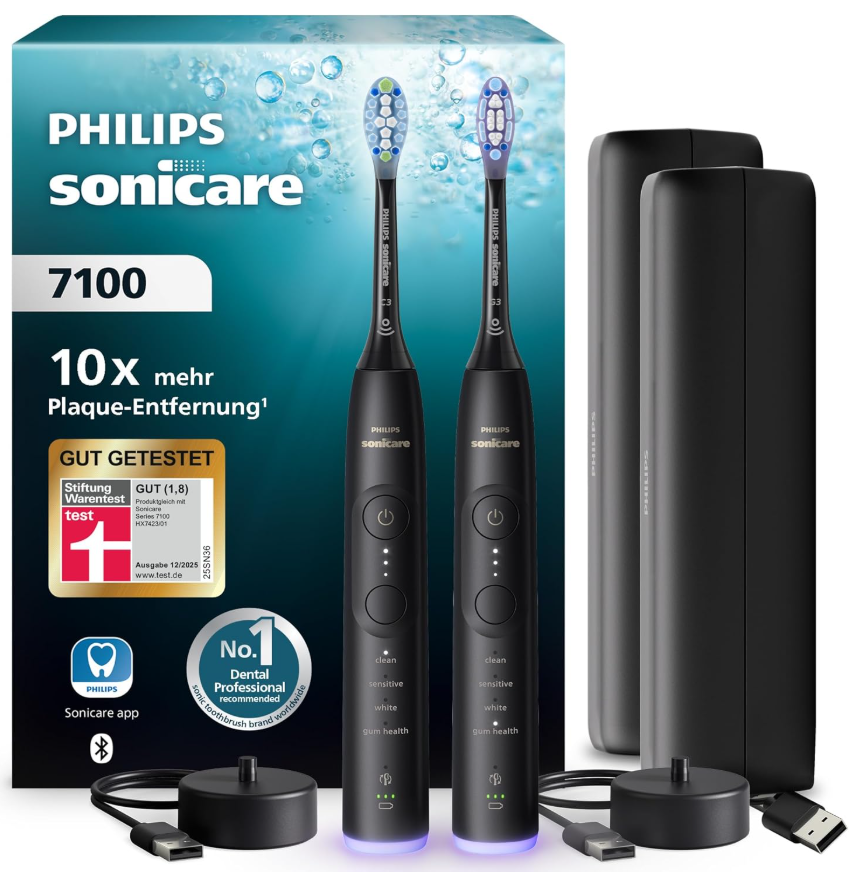 2× Philips Sonicare 7100 elektrische Schallzahnbürsten (HX7429/03) bei Amazon zum Toppreis