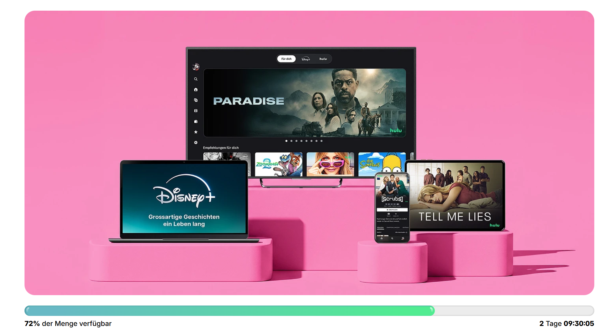 Disney+ Abo «Standard mit Werbung» für 12 Monate (nur mit Sunrise Q Abo)