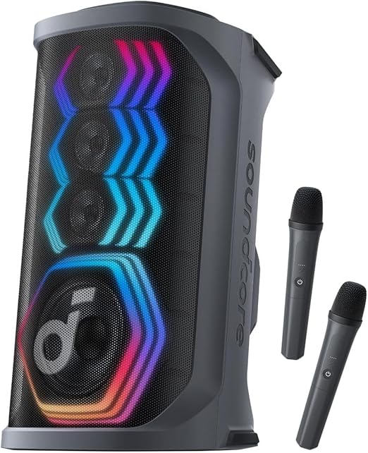 soundcore Rave 3 KI Karaoke-Lautsprecher mit 2 kabellosen Mikrofonen bei Amazon