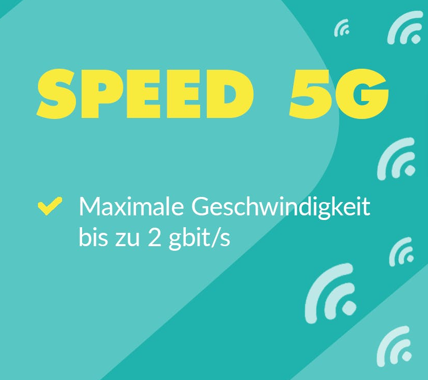 yallo Go! Max Daten-Abo mit 5G-Speed (bis zu 2Gbit/s, für Routernutzung geeignet) ohne Mindestvertragsdauer
