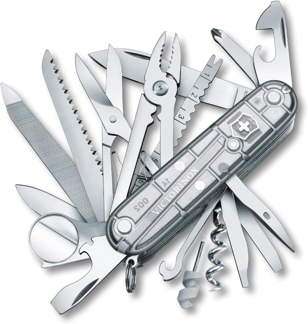 Schweizer Taschenmesser / Sackmesser Victorinox Swiss Champ Transparent (31 Funktionen) bei Amazon