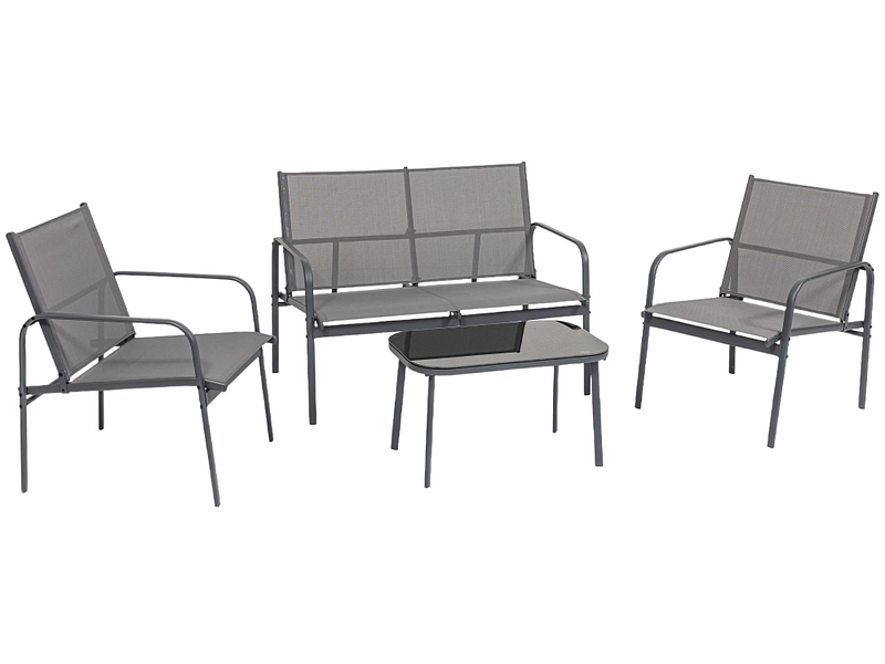 Gartenmöbel Set HAPPY mit zwei Sessel, Zweisitzer-Sofa & Couchtisch für 60 Franken bei Conforama