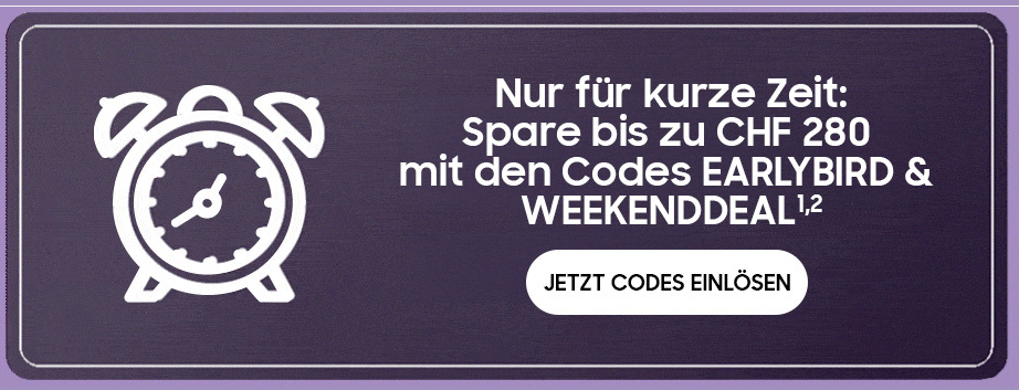 Samsung Schweiz – Gutscheincode – Nur für 72 Stunden / 26.07.2026, z.B. Galaxy Watch9 für 329 Franken