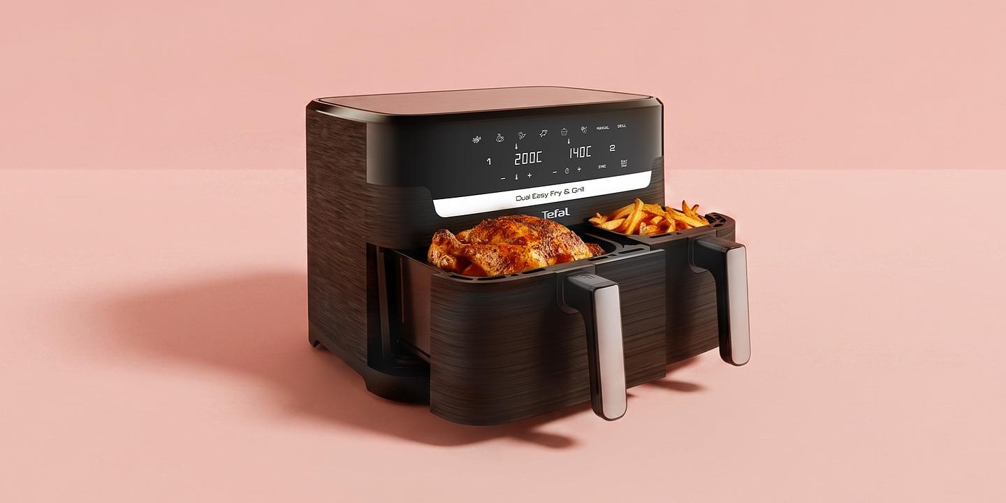 Tefal Dual Easy Fry & Grill Doppel-Heißluftfritteuse und Maggi