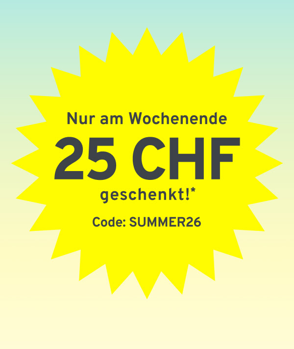 Nur Heute: 25.- CHF Rabatt auf Bestellungen ab 120.- CHF bei Tchibo