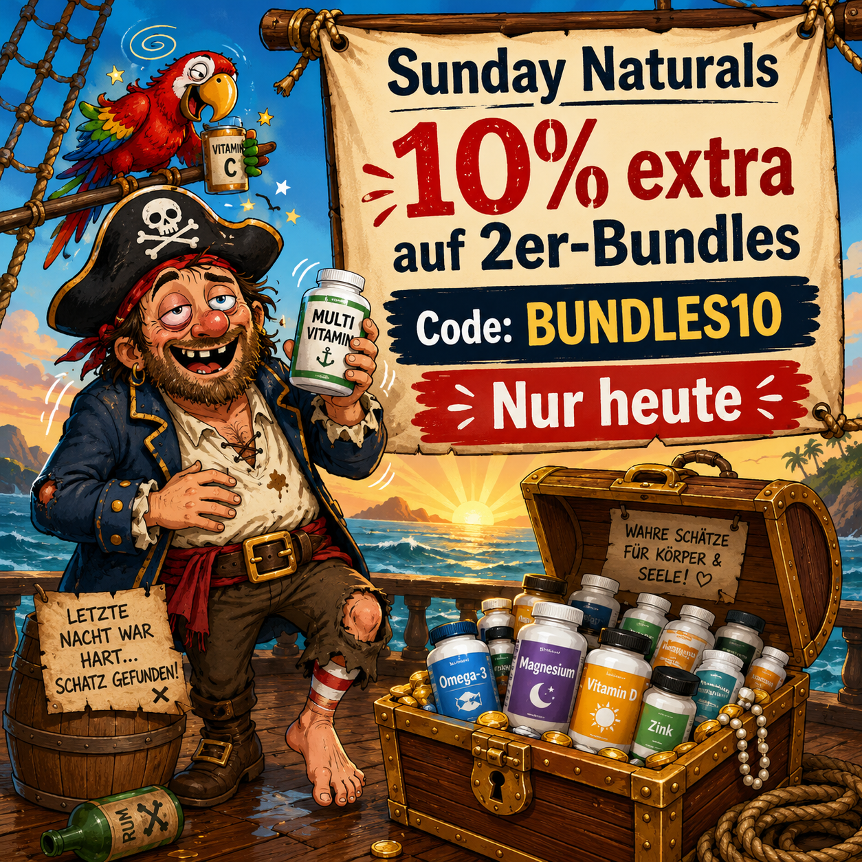 🏴☠️ Sunday Naturals: 10 % extra auf bereits reduzierte 2er-Bundles