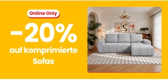 Bis zu 20% Rabatt auf komprimierte Sofas bei Conforama