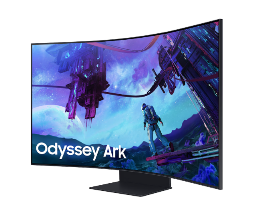 SAMSUNG Odyssey Ark 2nd Gen (55″, VA-Panel, 600 nits, 4K @ 165 Hz) mit Cockpit-Modus + Monitor Slim Fit Cam