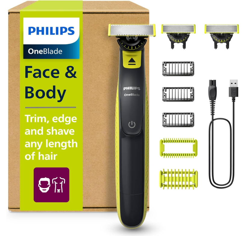 PHILIPS OneBlade 360 Face & Body QP2824/31 mit 3 Klingen & Trimmaufsätzen bei Amazon