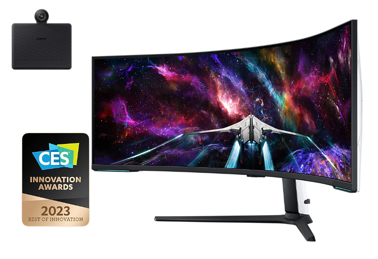 Samsung Odyssey NEO G9 G95NC (57″, DUHD, QD Mini-LED, 240 Hz, 1000 Nits, USB-Hub) + Slim Fit Cam zum neuen Bestpreis