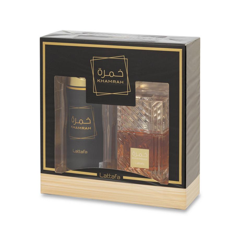 Lattafa Khamrah Eau de Parfum Set 100 ml + Parfümspray 200 ml bei Manor