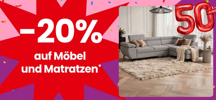 Conforama Rabatt – 20% auf Möbel & Matratzen
