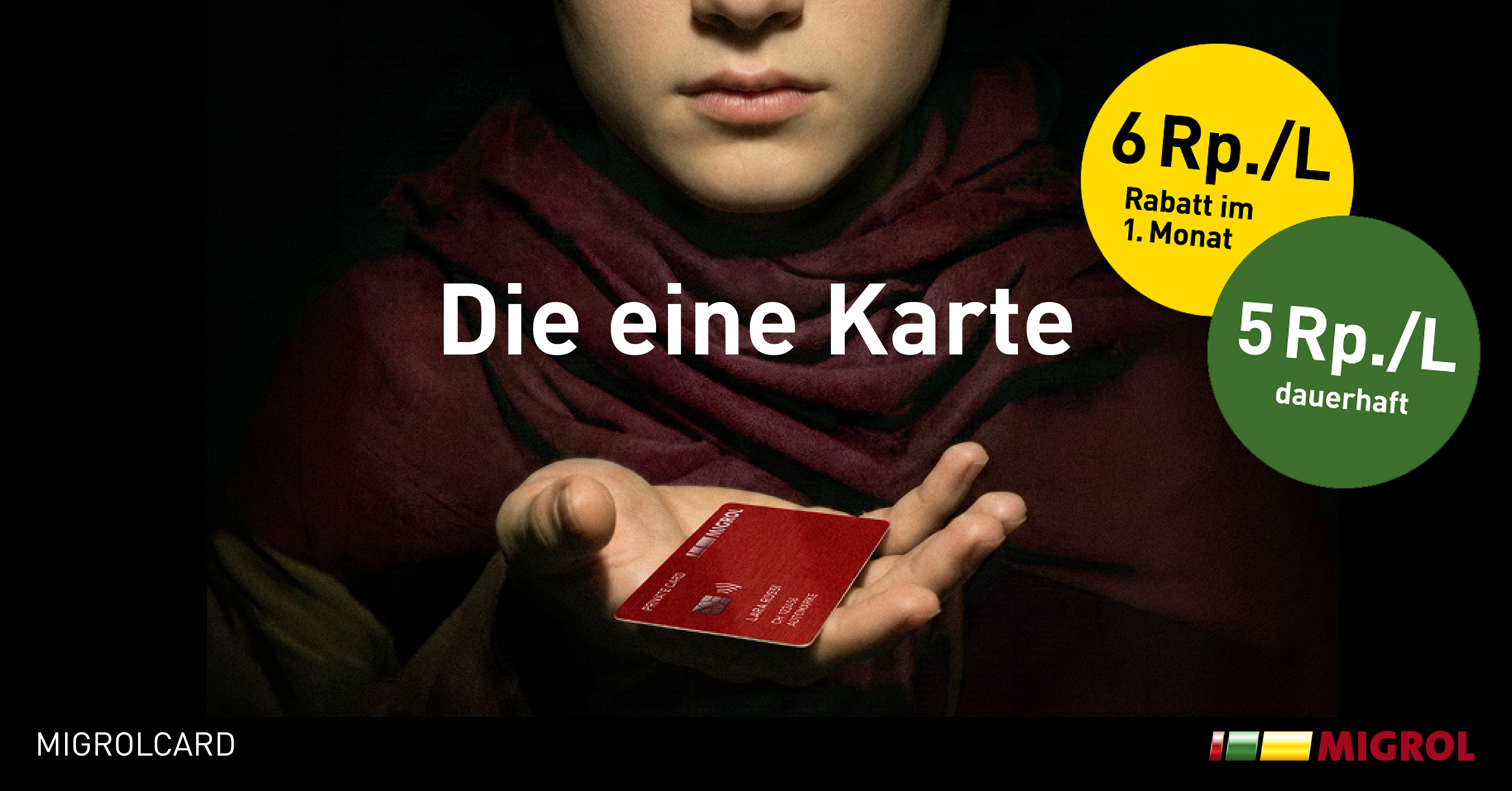Migrolcard Benzin und Dieselrabatt