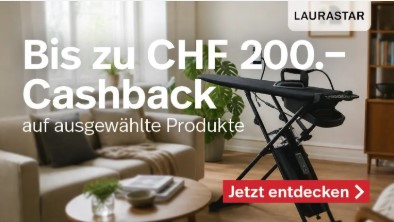 nettoshop Cashback – bis zu CHF 200.– auf Laurastar Bügelsysteme