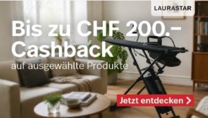 nettoshop Cashback – bis zu CHF 200.– auf Laurastar Bügelsysteme