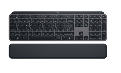 Logitech Tastatur MX Keys S Plus CH-Layout mit Handgelenkauflage bei Fust in Aktion