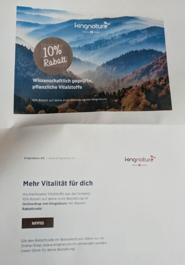 10% Rabatt auf die erste Bestellung bei Kingnature z.B. für “Magnesium Vida” Nahrungsergänzung