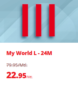 MTEL My World L (CH unlimitiert + 100 GB Roaming & 5’000 Min./SMS in EU/UK/NOR/Balkan) + Gratis-Aktivierung